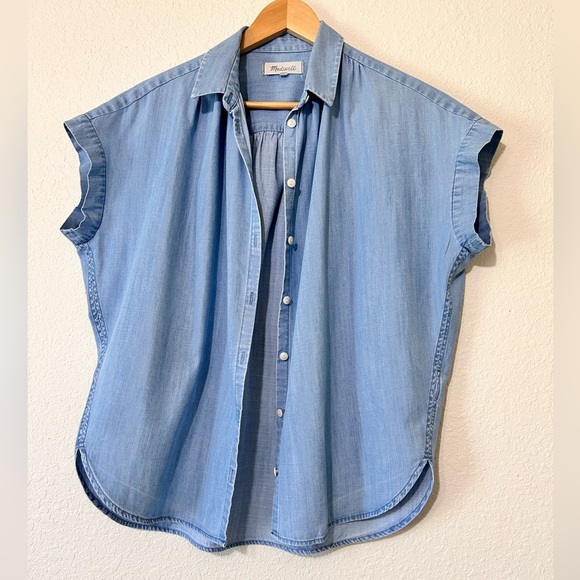 Madewell Light Blue Denim Blouse - Picture 5 of 8